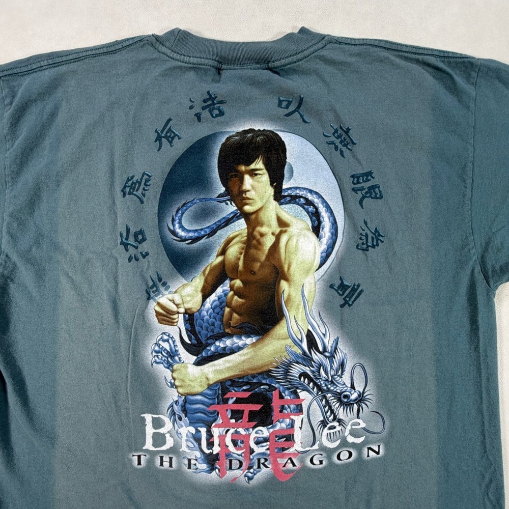 Vintage Murina Bruce Lee The Dragon T-Shirt XL Blue Single Stitch Made in USA